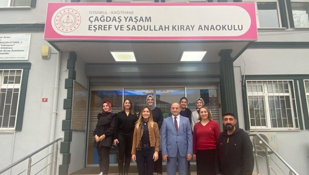 İlçe Millî Eğitim Müdürümüz Zekeriya Postacı, İlçemiz Çağdaş Yaşam Eşref ve Sadullah Kıray Anaokulu'nda göreve yeni başlayan Okul Müdürü Fulya Esen'e hayırlı olsun ziyaretinde bulundular.